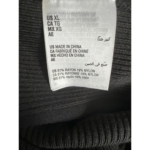 Alfani Men's Long Sleeves Ribbed Raglan Knit Sweater Pullover Top Deep Black XL - Picture 8 of 8